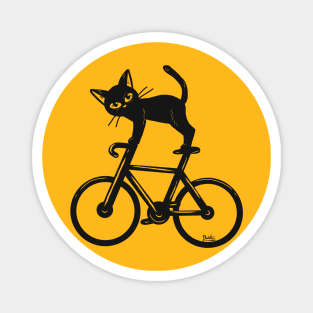 Cat loves a bike Magnet